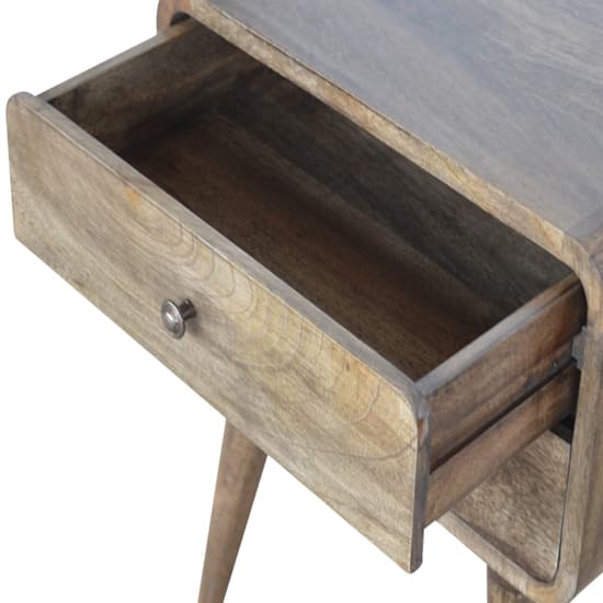 Bacon Wooden Curved Bedside Cabinet In Grey Washed With 2 Drawer_3