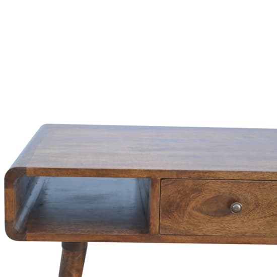 Bacon Wooden Curved Coffee Table In Chestnut With 2 Drawers_4