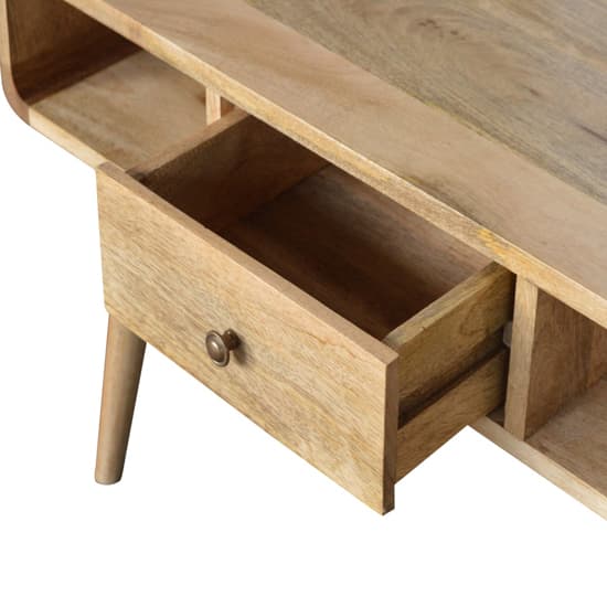 Bacon Wooden Curved Coffee Table In Oak Ish With 2 Drawers_3