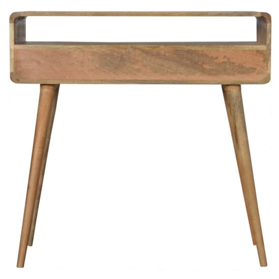 Bacon Wooden Curved Console Table In Oak Ish With 2 Drawers_4