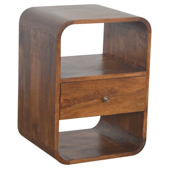 Bacon Wooden Curved Edge Bedside Cabinet In Chestnut 1 Drawer_3