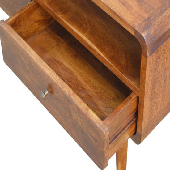 Bacon Wooden Curved TV Stand In Chestnut With 2 Drawers_3