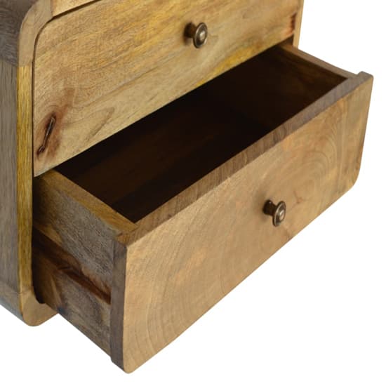 Bacon Wooden Wall Hung Bedside Cabinet In Oak Ish With 2 Drawers_4