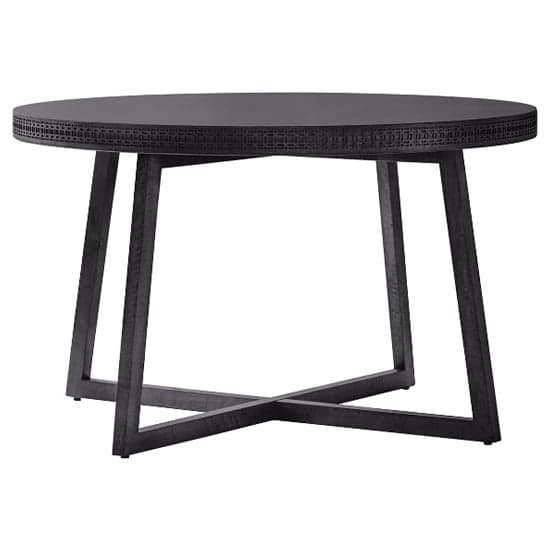 Bahia Round Wooden Dining Table In Matt Black Charcoal_2