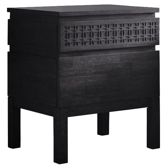 Bahia Wooden Bedside Cabinet In Matt Black Charcoal_2
