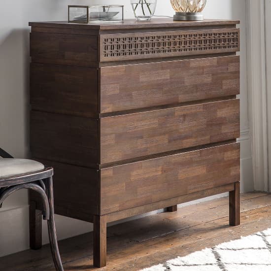 Bahia Wooden Chest Of 4 Drawers In Brown_1