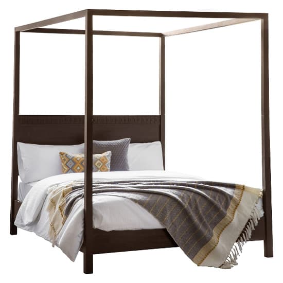 Bahia Wooden King Size Bed In Brown_2