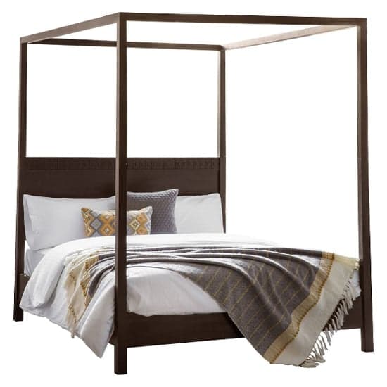 Bahia Wooden Super King Size Bed In Brown_2