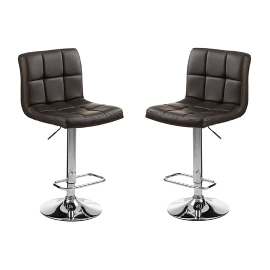 Baino Black Faux Leather Bar Chairs With Chrome Base In A Pair_1