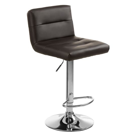 Baino Black Leather Bar Chairs With Chrome Base In A Pair_2