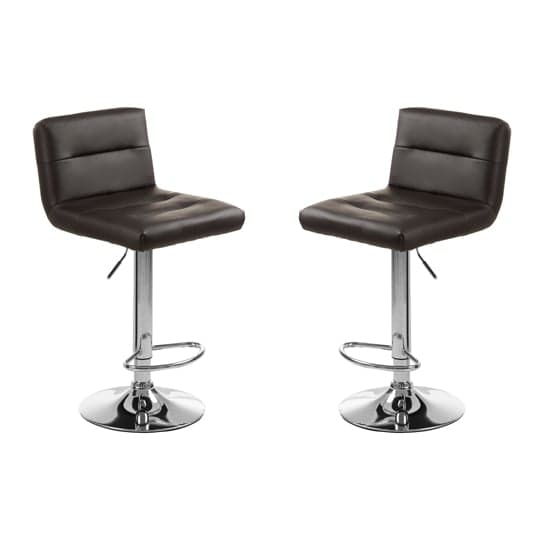 Baino Black Leather Bar Chairs With Chrome Base In A Pair_1