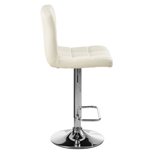 Baino White Faux Leather Bar Chairs With Chrome Base In A Pair_3