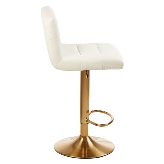 Baino White Leather Bar Chairs With Gold Base In A Pair_3