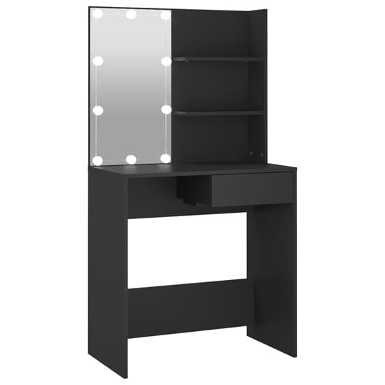 Baina Wooden Dressing Table In Black With LED Lights_3