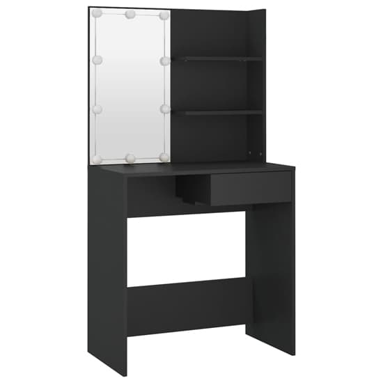 Baina Wooden Dressing Table In Black With LED Lights_4