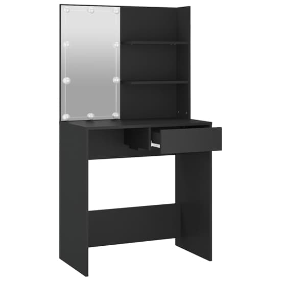 Baina Wooden Dressing Table In Black With LED Lights_5