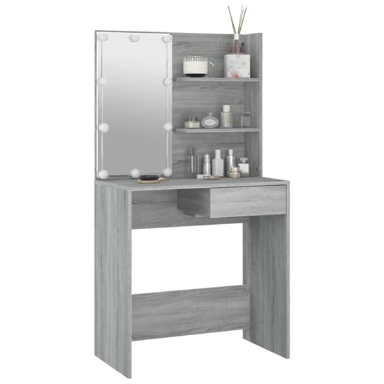 Baina Wooden Dressing Table In Grey Sonoma Oak With LED Lights_2