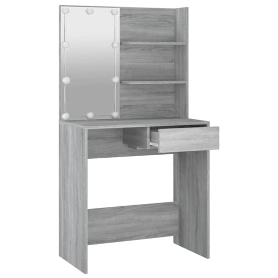 Baina Wooden Dressing Table In Grey Sonoma Oak With LED Lights_5