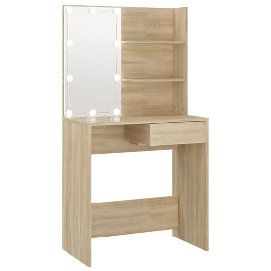 Baina Wooden Dressing Table In Sonoma Oak With LED Lights_3