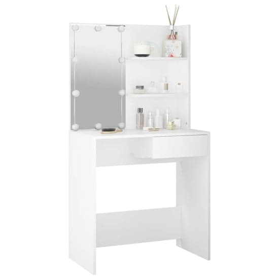 Baina Wooden Dressing Table In White With LED Lights_2