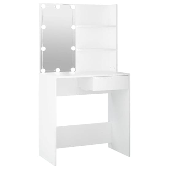 Baina Wooden Dressing Table In White With LED Lights_3