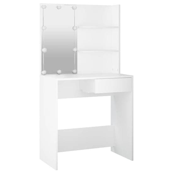 Baina Wooden Dressing Table In White With LED Lights_4