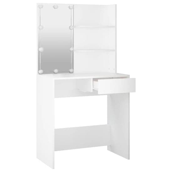 Baina Wooden Dressing Table In White With LED Lights_5