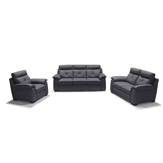 Baiona Leahter Fixed 1 Seater Sofa In Anthracite_2