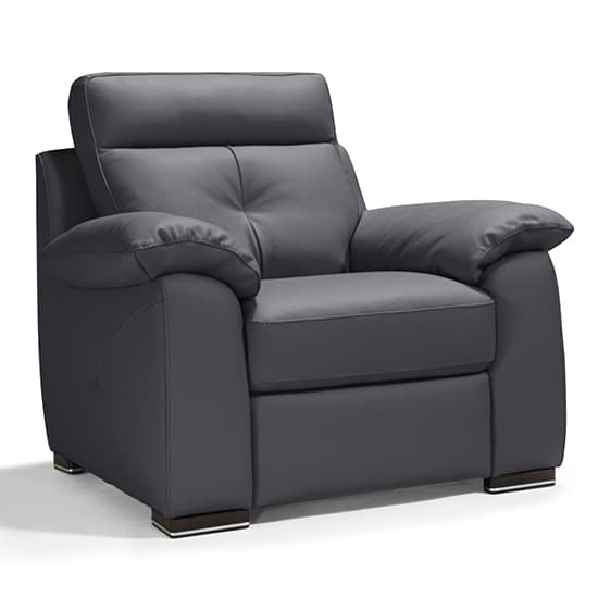 Baiona Leahter Fixed 1 Seater Sofa In Anthracite_1