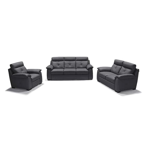 Baiona Leahter Fixed 2 Seater Sofa In Anthracite_2