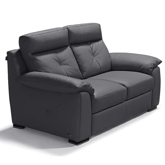 Baiona Leahter Fixed 2 Seater Sofa In Anthracite_1