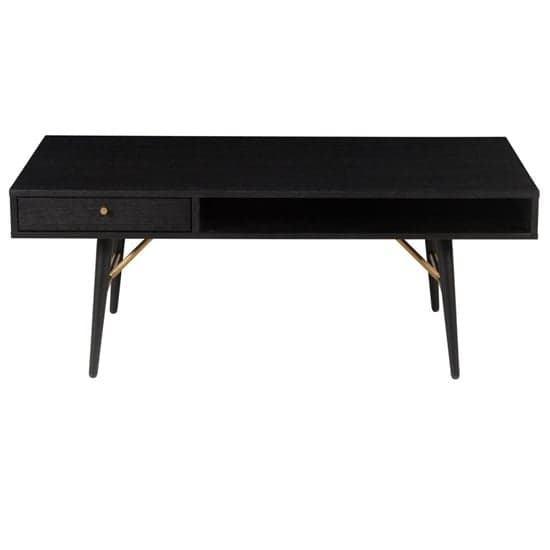 Baiona Wooden Coffee Table With 1 Drawer In Black Oak_2