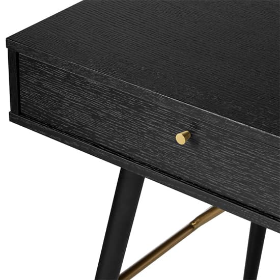 Baiona Wooden Console Table With 2 Drawers In Black Oak_2