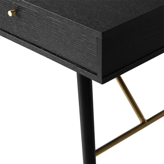 Baiona Wooden Console Table With 2 Drawers In Black Oak_4
