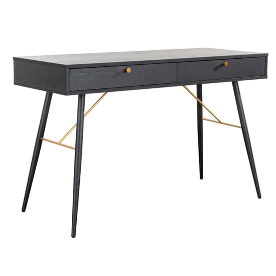 Baiona Wooden Console Table With 2 Drawers In Black Oak_1