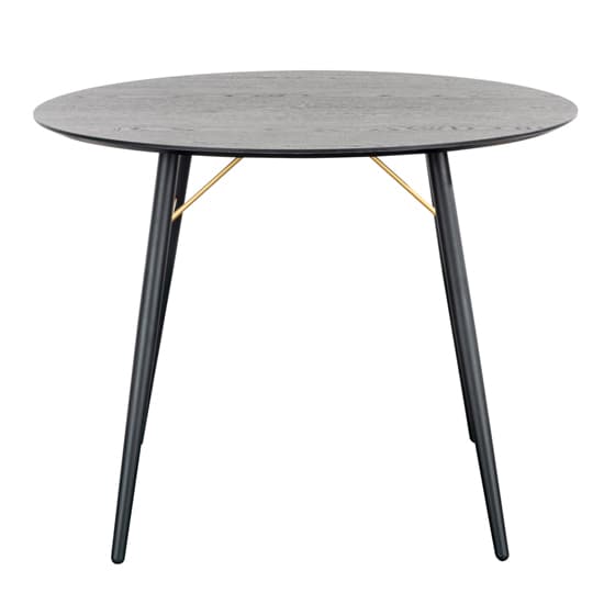 Baiona Wooden Dining Table Round In Black Oak_2