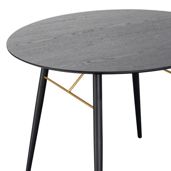 Baiona Wooden Dining Table Round In Black Oak_3
