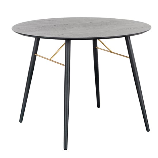 Baiona Wooden Dining Table Round In Black Oak_1