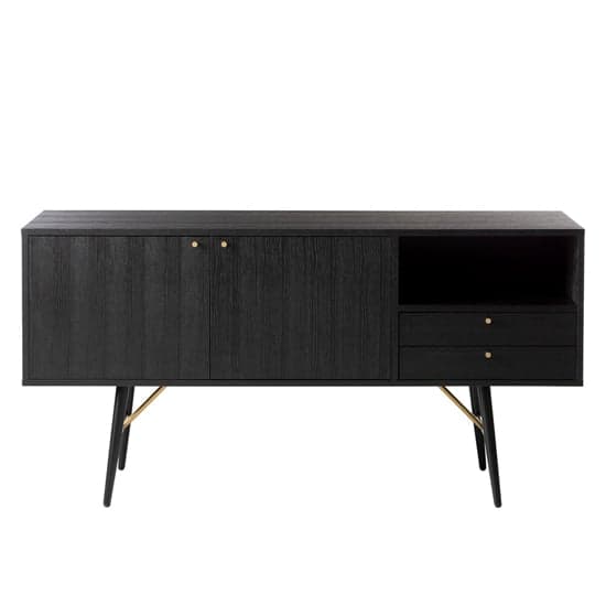 Baiona Wooden Sideboard With 2 Doors 2 Drawers In Black_2