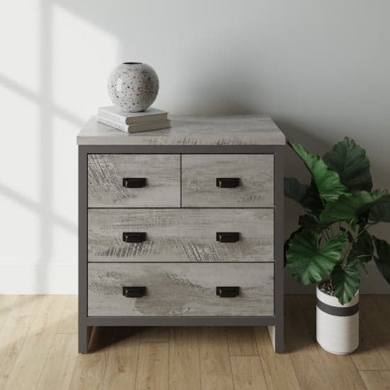 Balcombe Wooden Chest Of 4 Drawers In Grey_1