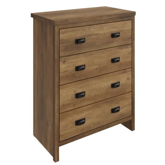 Balcombe Wooden Chest Of 4 Drawers In Knotty Oak_3