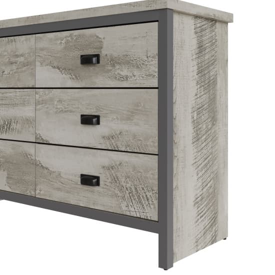 Balcombe Wooden Chest Of 6 Drawers In Grey_3