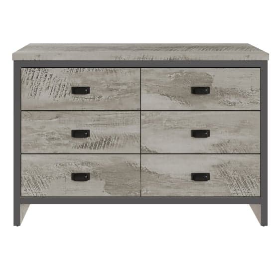 Balcombe Wooden Chest Of 6 Drawers In Grey_4