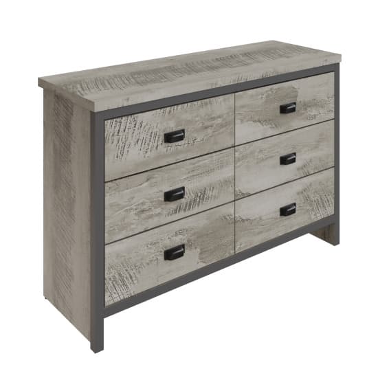 Balcombe Wooden Chest Of 6 Drawers In Grey_5