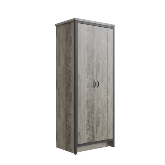 Balcombe Wooden Wardrobe With 2 Doors In Grey_4