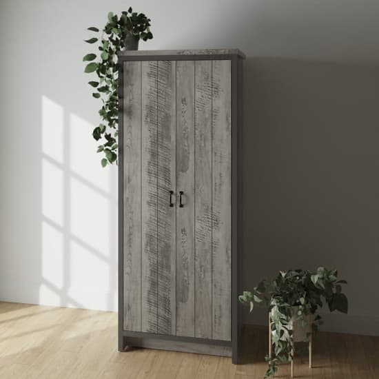Balcombe Wooden Wardrobe With 2 Doors In Grey_1