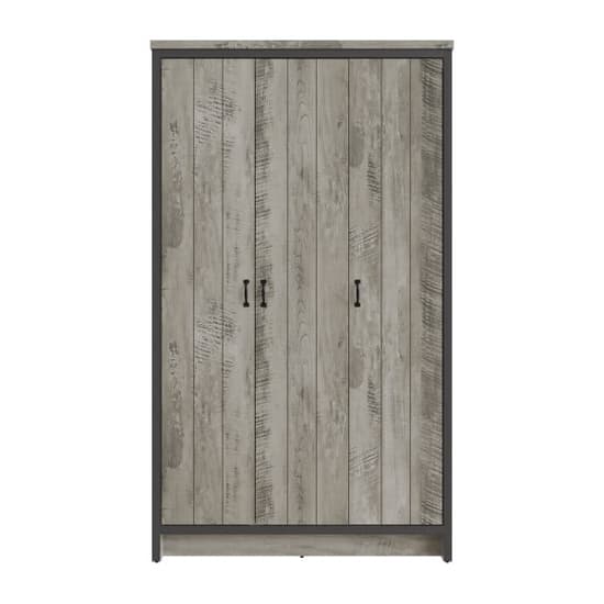 Balcombe Wooden Wardrobe With 3 Doors In Grey_2
