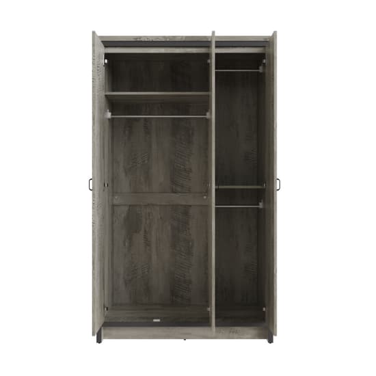 Balcombe Wooden Wardrobe With 3 Doors In Grey_3