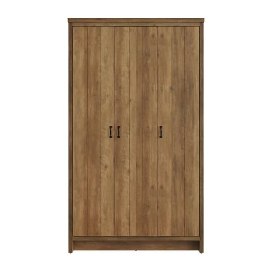 Balcombe Wooden Wardrobe With 3 Doors In Knotty Oak_2