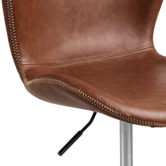 Baldwin PU Leather Home And Office Chair In Brown_5